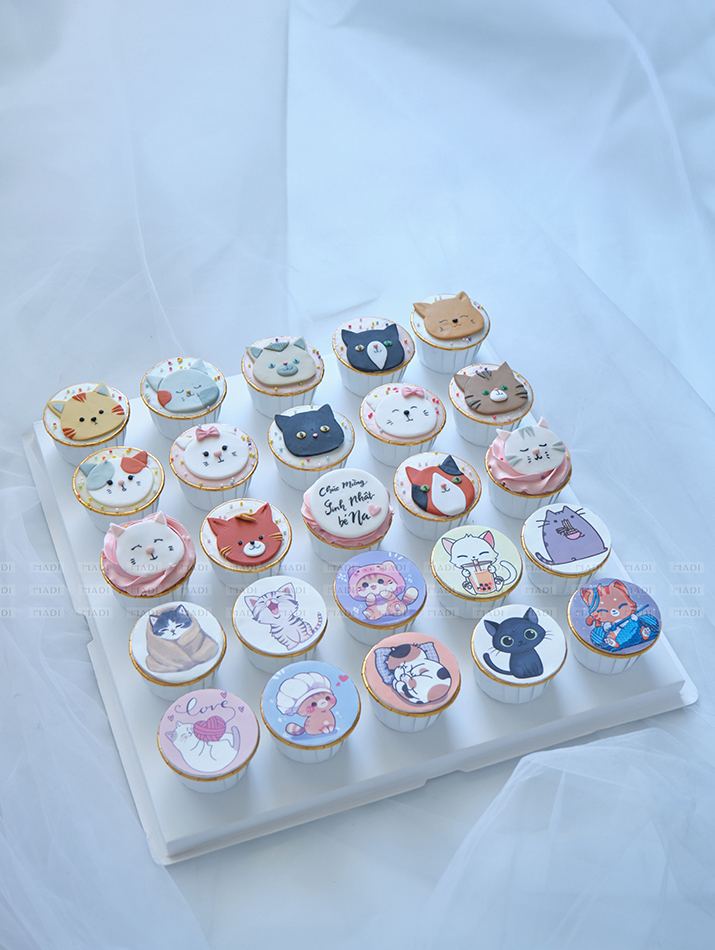 Cupcakes – paper printed Baby Cat 01