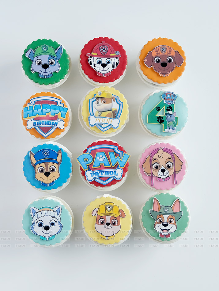 Cupcakes – paper printed Paw Patrol 01